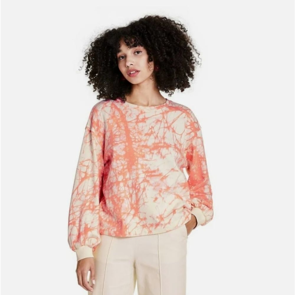 Marble Tie-Dye French Terry Pullover Sweatshirt Size 1 X